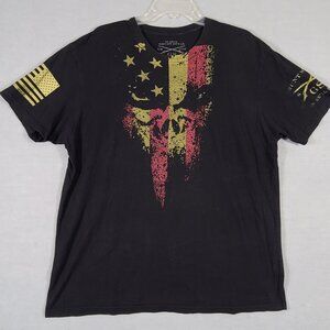 Grunt Style Cotton TShirt American Reaper Skull Red White Blue Stars Stripes